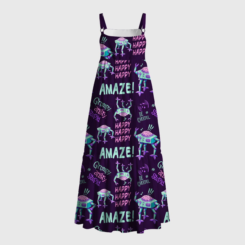 Pagewings Happy Happy Happy Maxi Dress