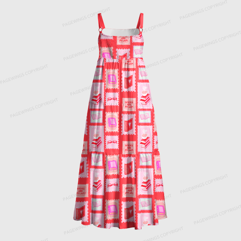 Pagewings Square Neck Books Are My Jam Maxi Dress