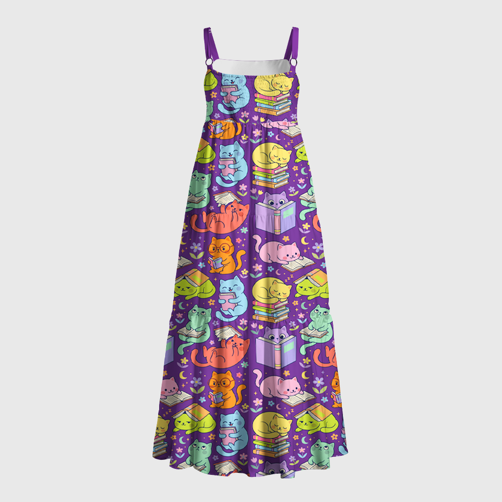 Pagewings Cats Read Books Maxi Dress