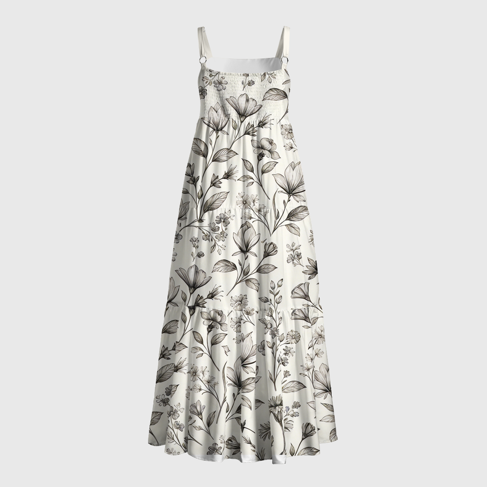 Pagewings Floral Square Neck Bookish Maxi Dress