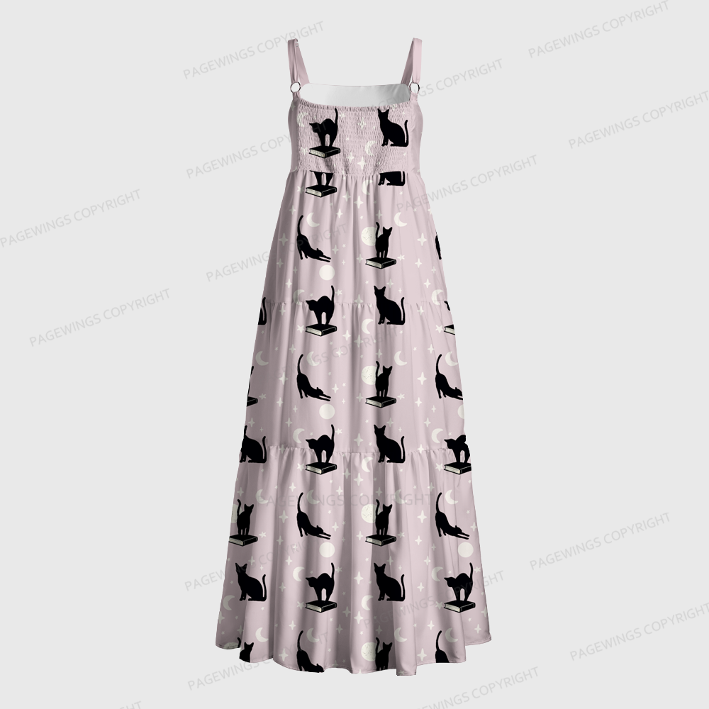 Pagewings Reading With My Favorite Cat Companion Maxi Dress