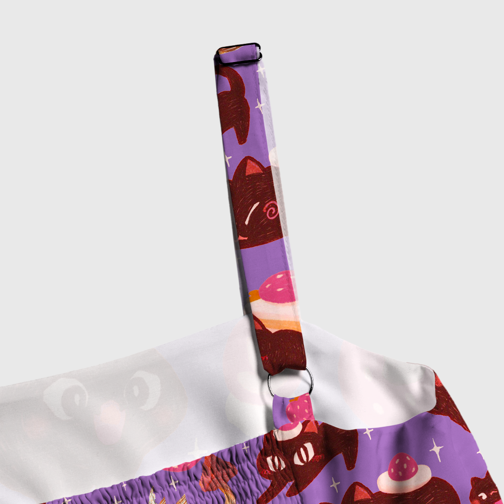 Pagewings Square Neck Sweet Treat Cat Books Maxi Dress