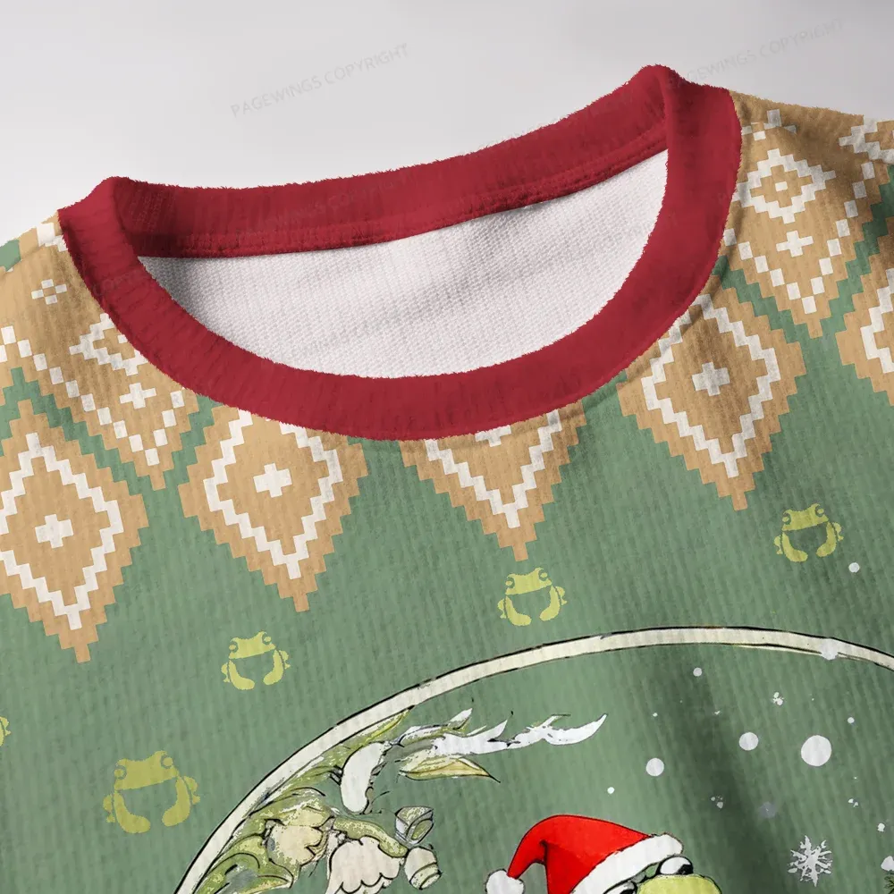Pagewings Frog Reading Unisex Ugly Knit Sweatshirt