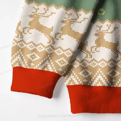 Pagewings Frog Reading Unisex Ugly Knit Sweatshirt