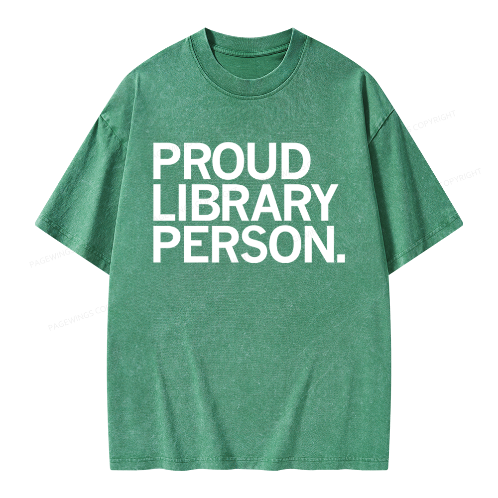 Pagewings Proud Library Person Unisex Washed T-shirt