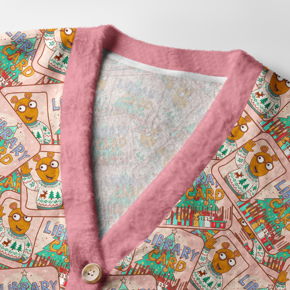 Pagewings Library Card Light Knit Unisex Cardigan Sweaters