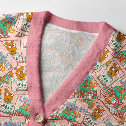 Pagewings Library Card Light Knit Unisex Cardigan Sweaters