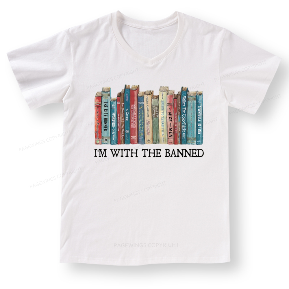 Pagewings I'm With The Banned V-neck T-shirt 