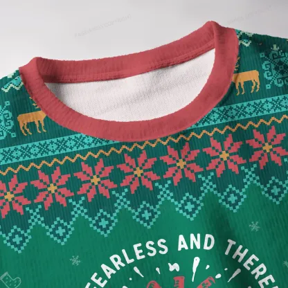 Pagewings For I Am Fearless And Therefore Powerful Unisex Ugly Knit Sweatshirt