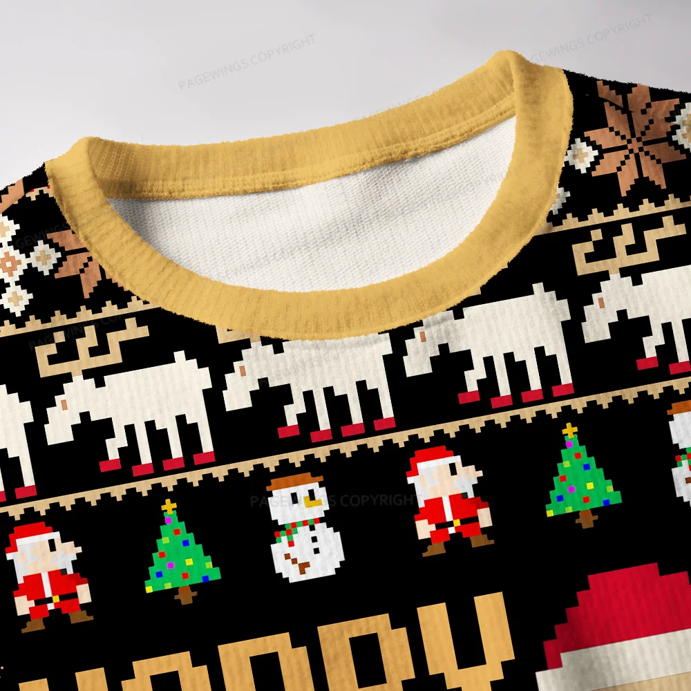 Pagewings Happy New Achievement Unisex Ugly Knit Sweatshirt