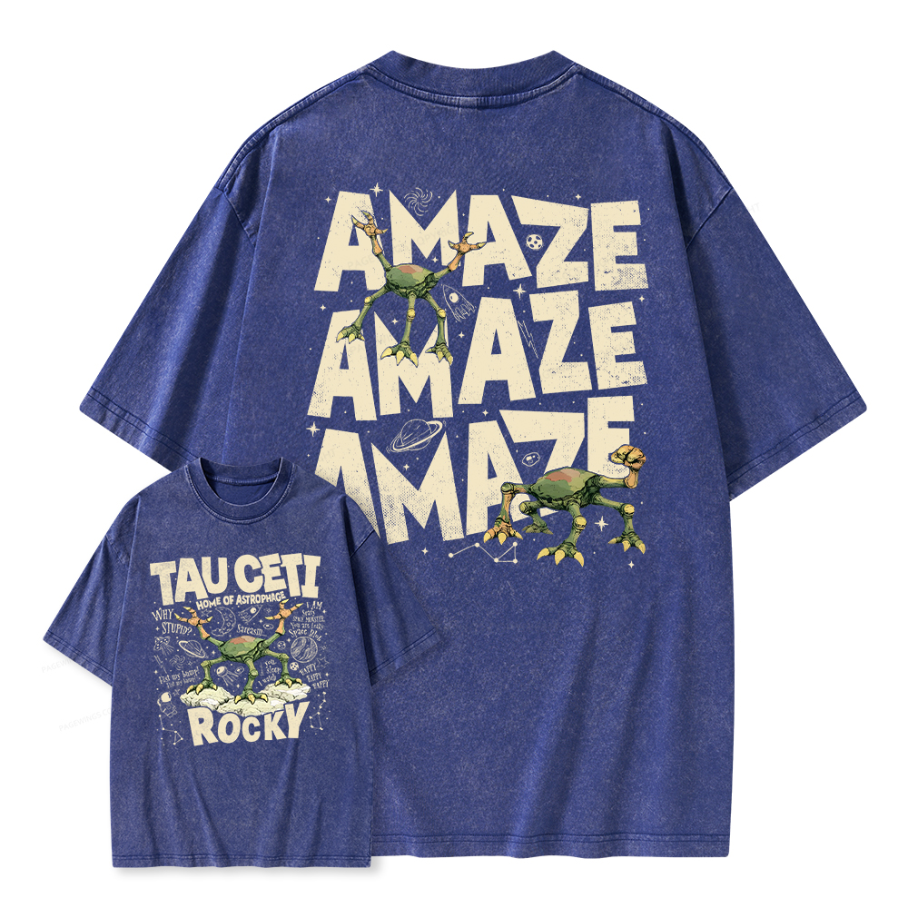 Pagewings Rocky Tau Ceti Home of Astrophage Unisex Washed T-shirt