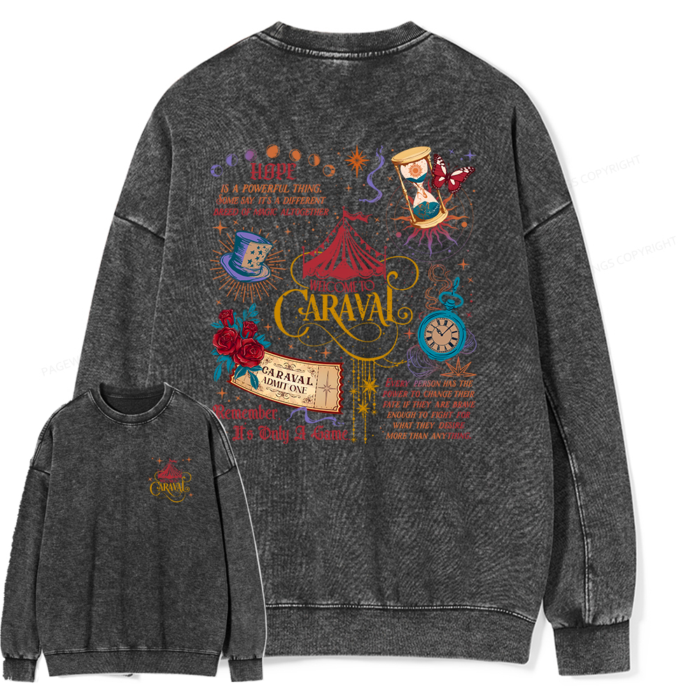 Pagewings Bookish Fantasy Unisex Washed Sweatshirt