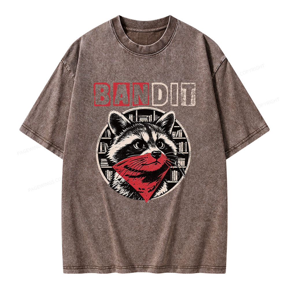 Pagewings Book Bandit Unisex Washed T-shirt