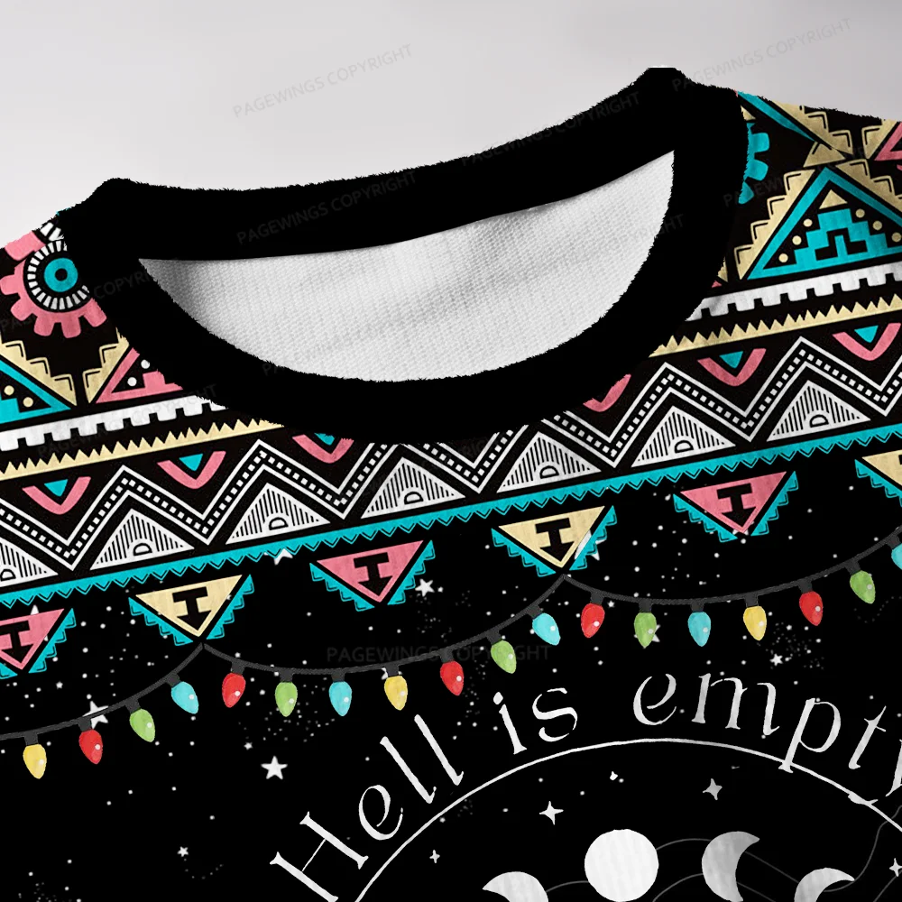 Pagewings Hell Is Empty And All The Devils Are Here Unisex Ugly Knit Sweatshirt