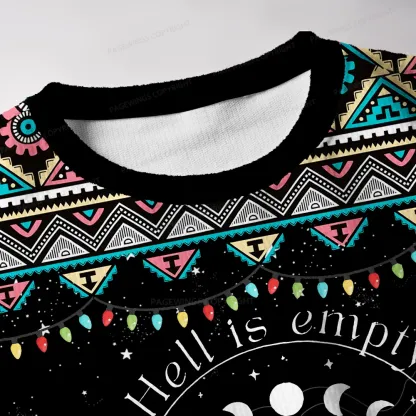 Pagewings Hell Is Empty And All The Devils Are Here Unisex Ugly Knit Sweatshirt