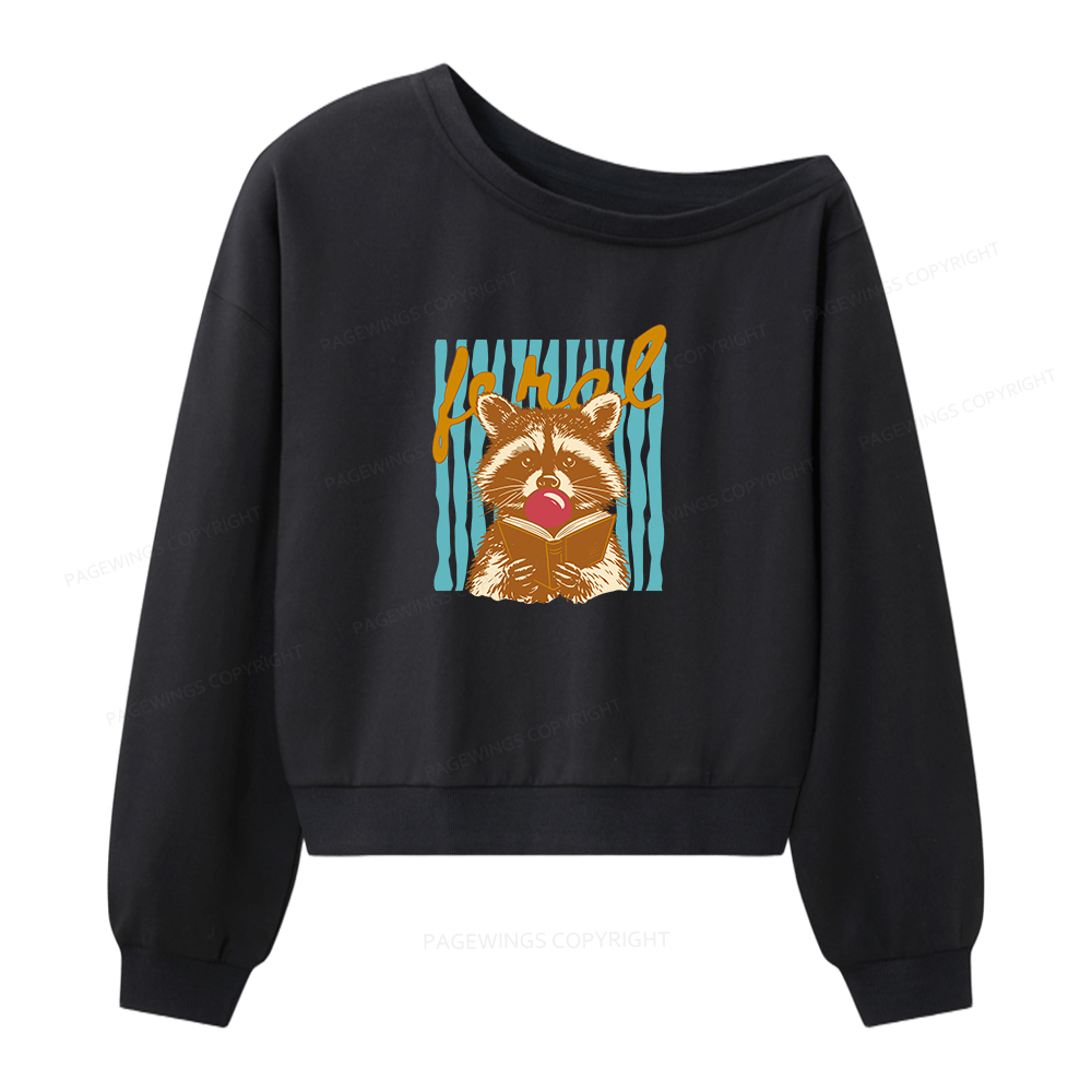 Pagewings Feral Girl Summer Women Off Shoulder Sweatshirt
