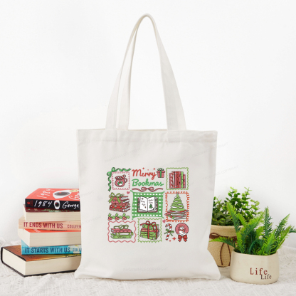 Pagewings Christmas Book Tote Bag