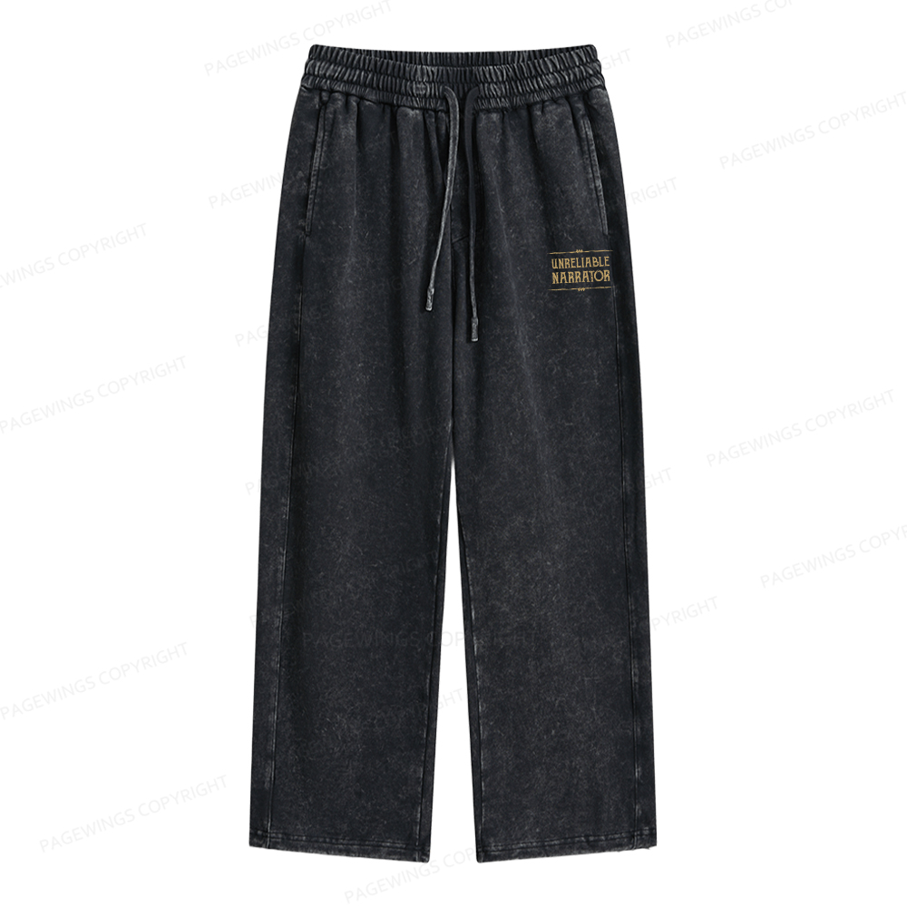 Pagewings Unreliable Narrator Unisex Washed Sweatpants