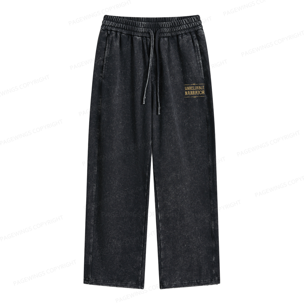 Pagewings Unreliable Narrator Unisex Washed Sweatpants