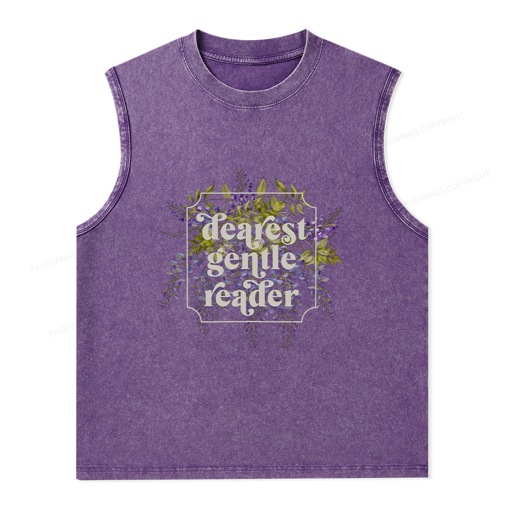 Pagewings Dearest Gentle Reader Unisex Washed Tank Top