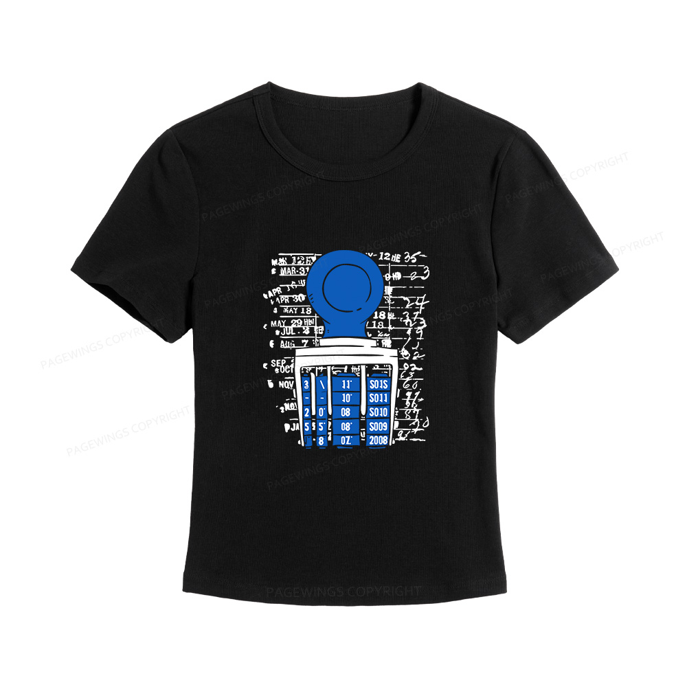 Pagewings Books Library Stamp Women's Baby Tee