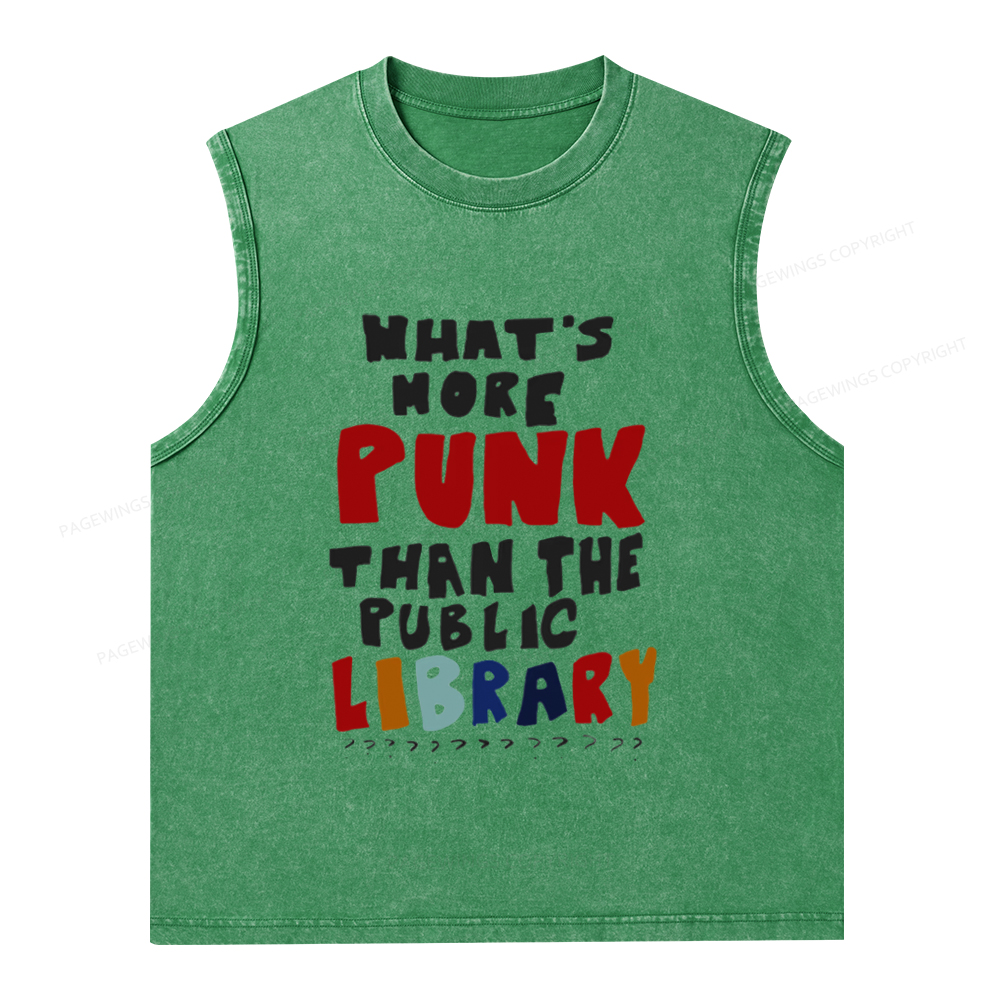 Pagewings What's More Punk Than The Public Library Unisex Washed Tank Top
