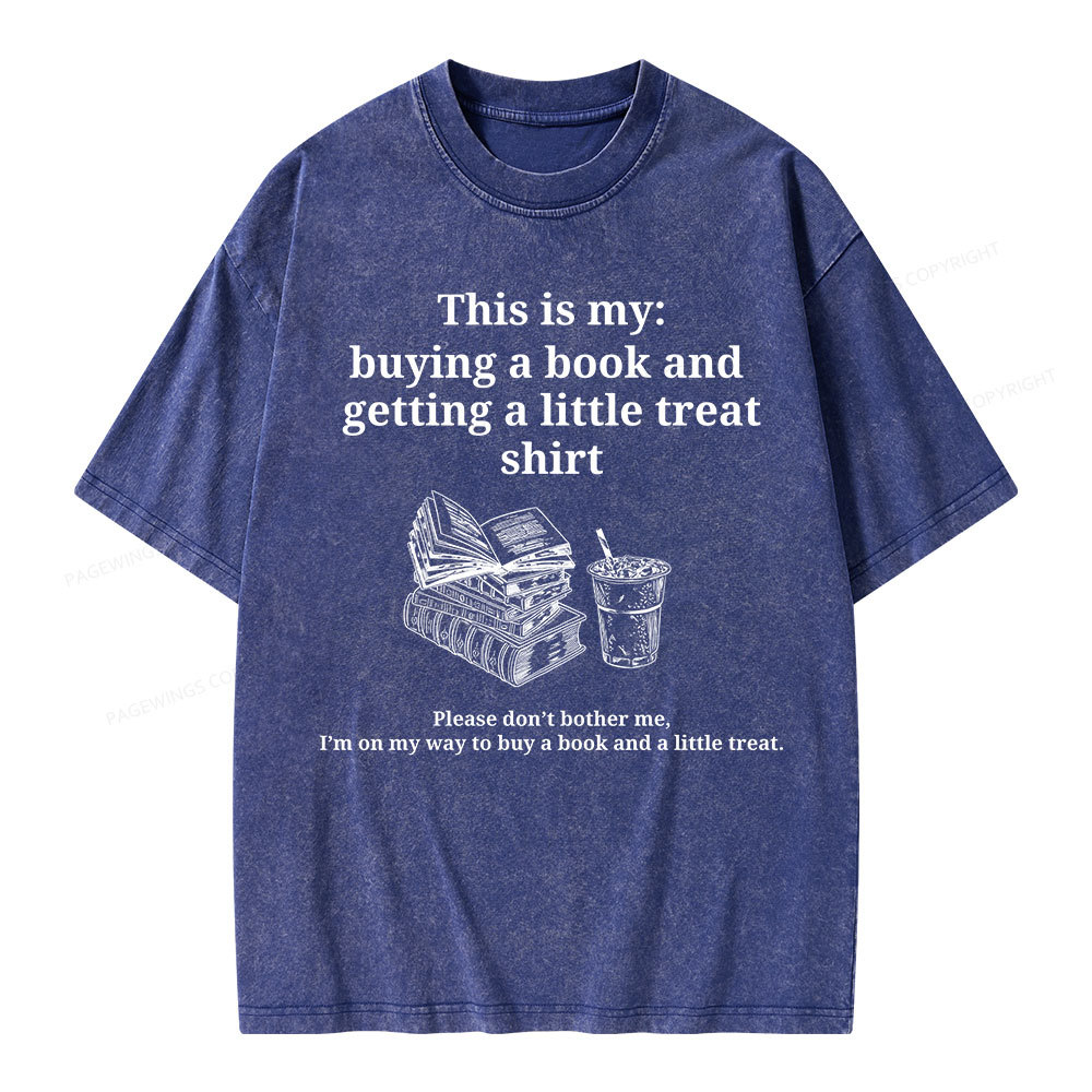 Pagewings Buying a book and getting a little treat Unisex Washed T-shirt