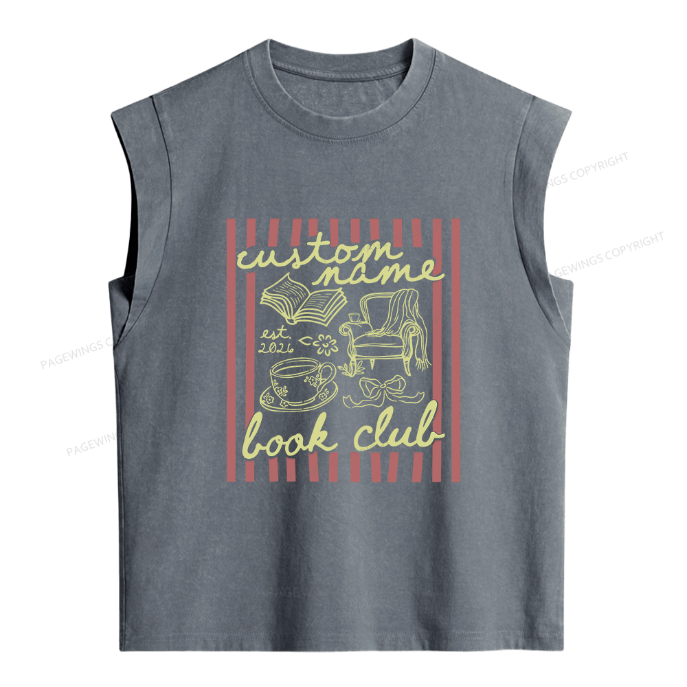 Pagewings Personalized Book Club Women's Washed Tank Top