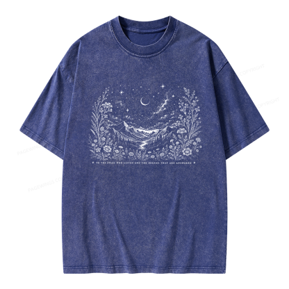 Pagewings Fantasy Reader Unisex Washed T-shirt