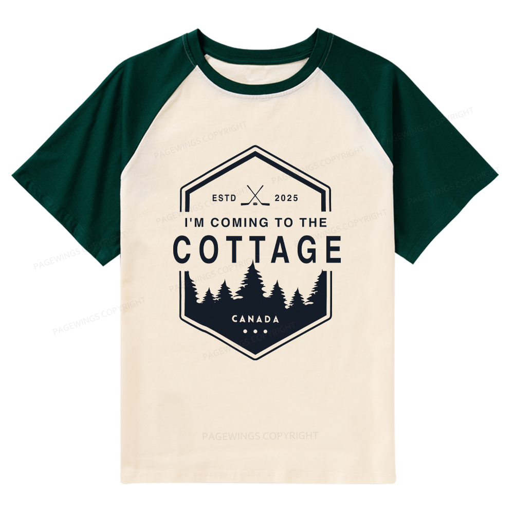 Pagewings Coming To The Cottage Raglan T-shirt