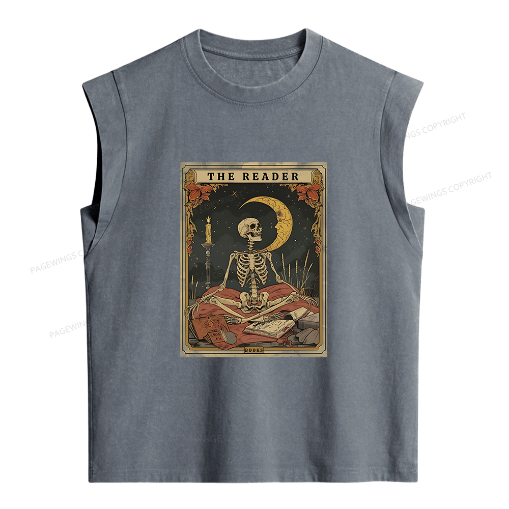 Pagewings The Reader Tarot Card Women's Washed Tank Top