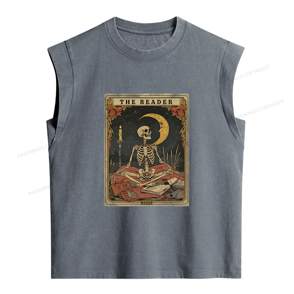Pagewings The Reader Tarot Card Women's Washed Tank Top