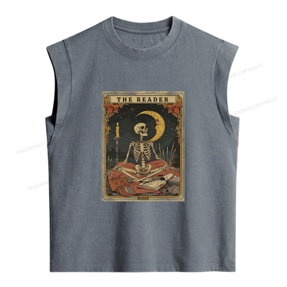 Pagewings The Reader Tarot Card Women's Washed Tank Top