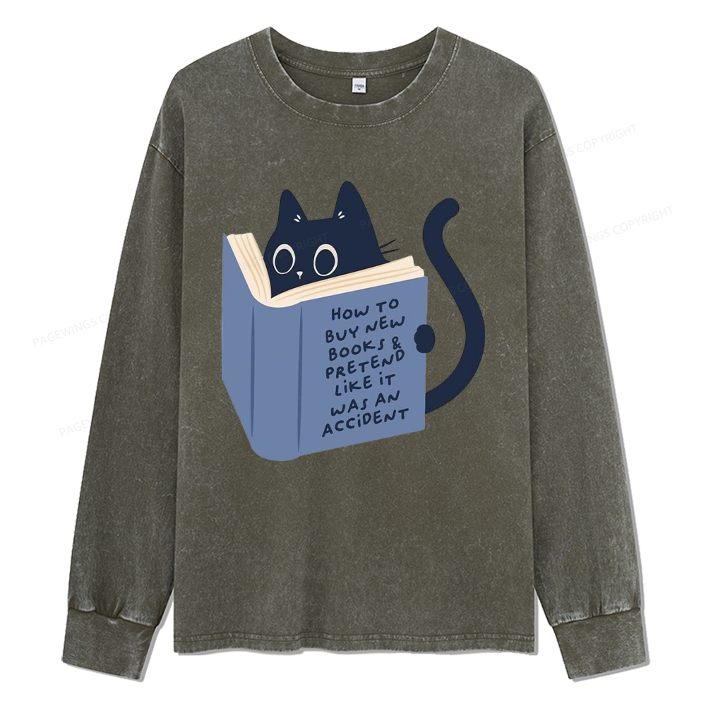 Pagewings How To Buy New Books Unisex Washed Long Sleeve T-shirt