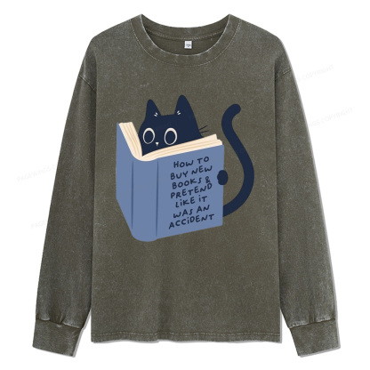 Pagewings How To Buy New Books Unisex Washed Long Sleeve T-shirt