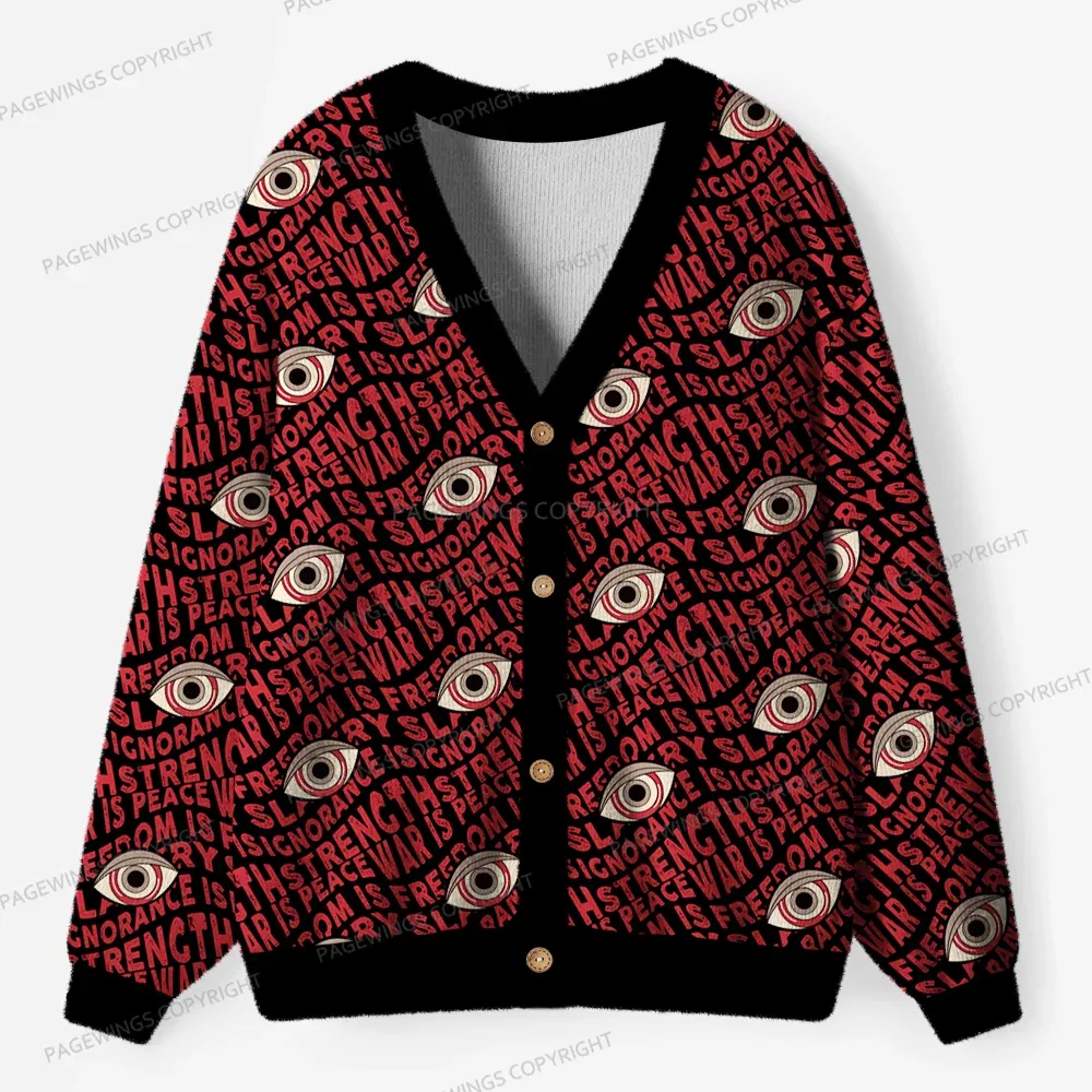 Pagewings War Is Peace Unisex Ugly Cardigan Sweaters