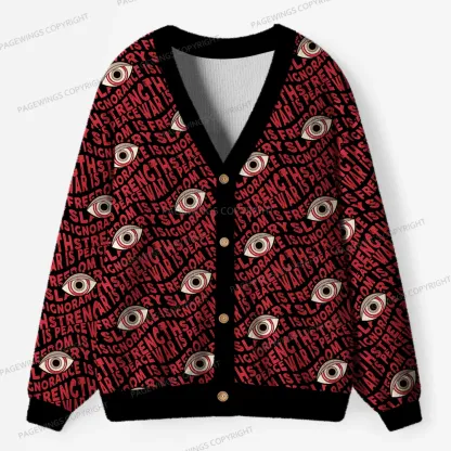 Pagewings War Is Peace Unisex Ugly Cardigan Sweaters