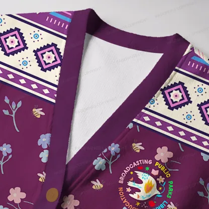 Pagewings Supporting Public Libraries Unisex Ugly Cardigan Sweaters