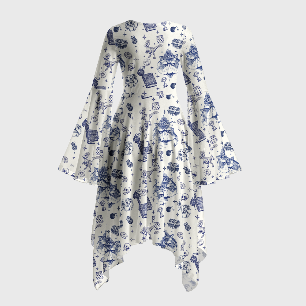 Pagewings Sci-Fi Book Lover Bell Sleeve Dress