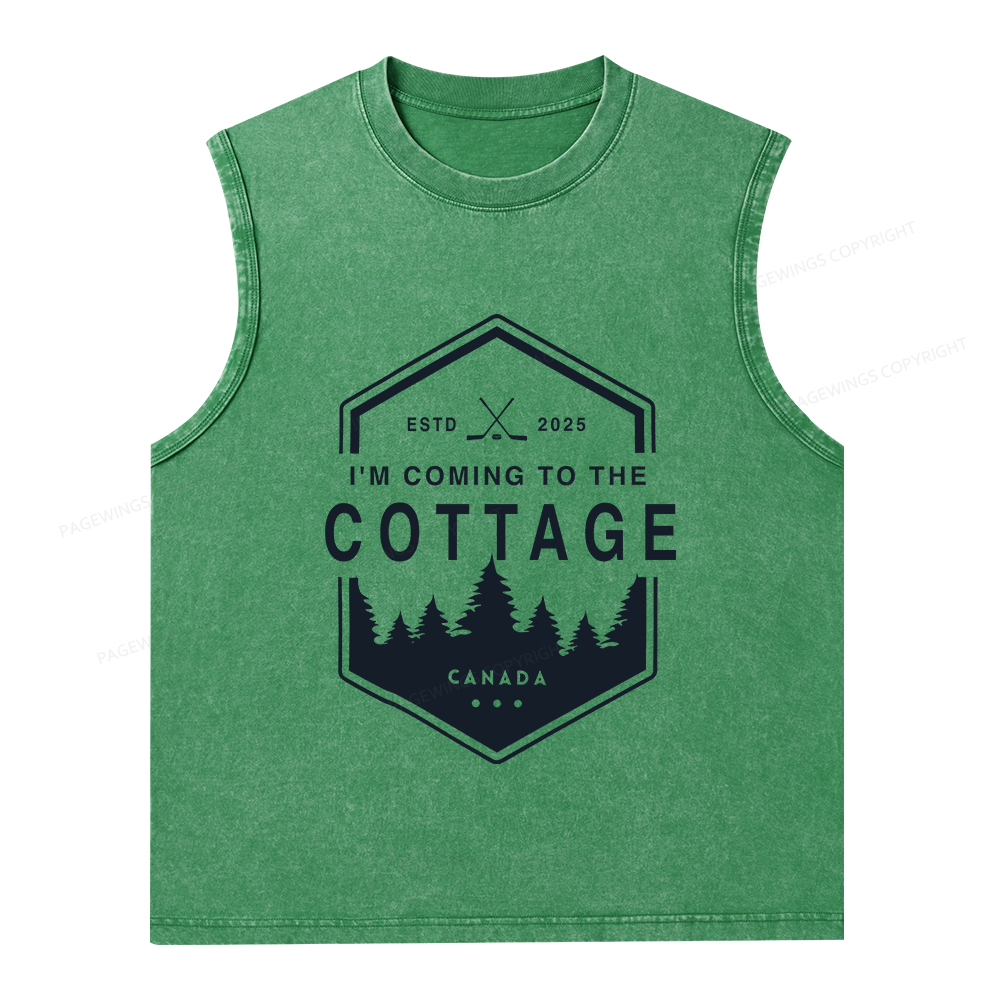 Pagewings Coming To The Cottage Unisex Washed Tank Top