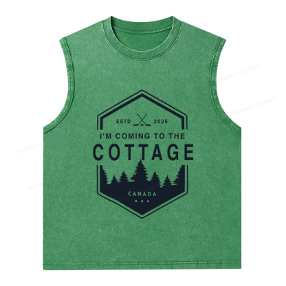 Pagewings Coming To The Cottage Unisex Washed Tank Top