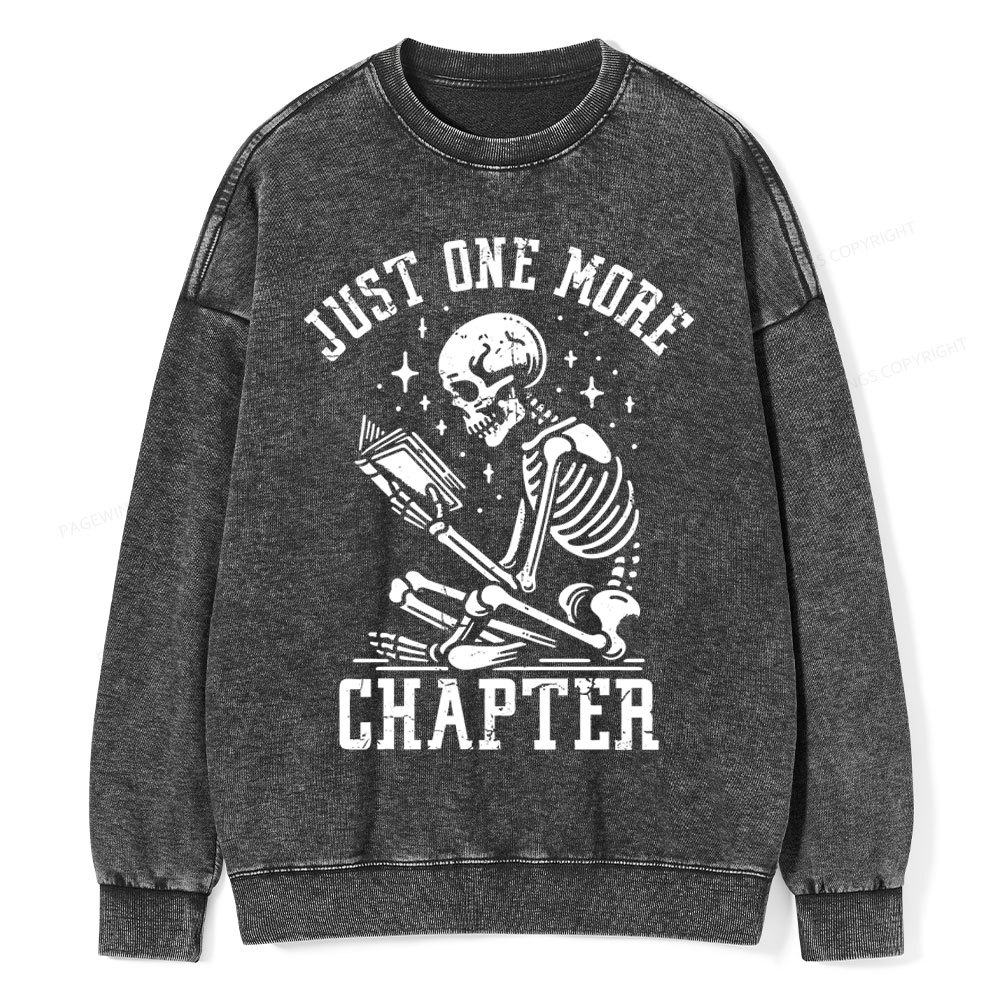 Pagewings Just One More Chapter Unisex Washed Sweatshirt