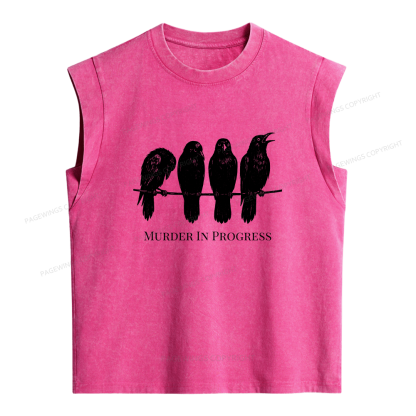 Pagewings Murder In Progress Women's Washed Tank Top
