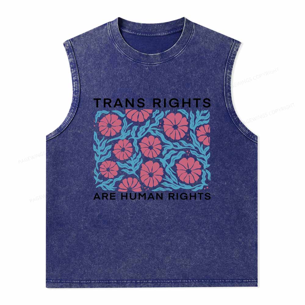 Pagewings Trans Rights Are Human Rights Washed Tank Top
