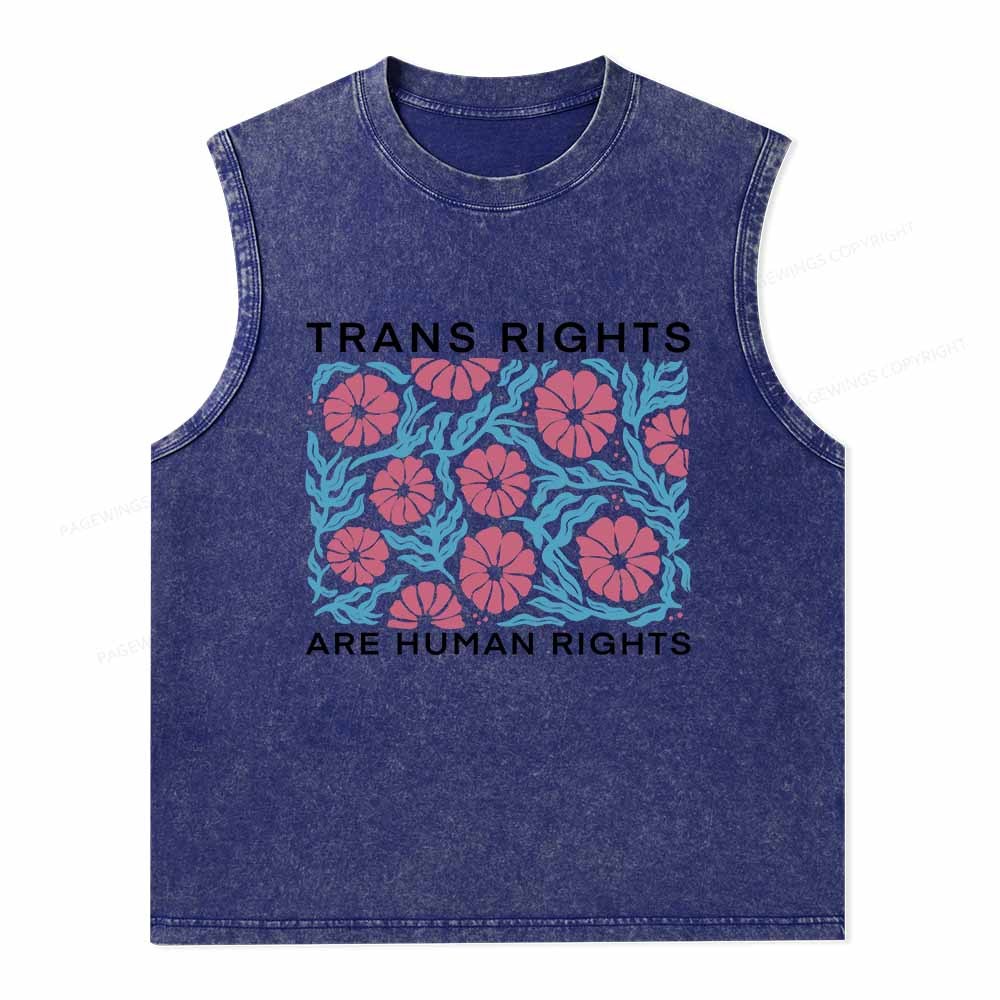 Pagewings Trans Rights Are Human Rights Washed Tank Top