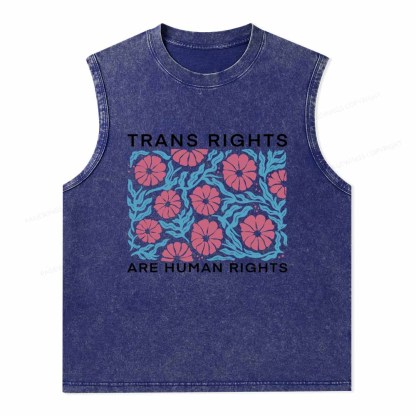 Pagewings Trans Rights Are Human Rights Washed Tank Top