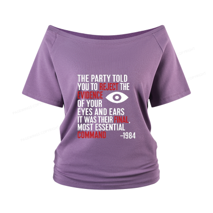Pagewings Dystopia Quote Women Off Shoulder T-shirts