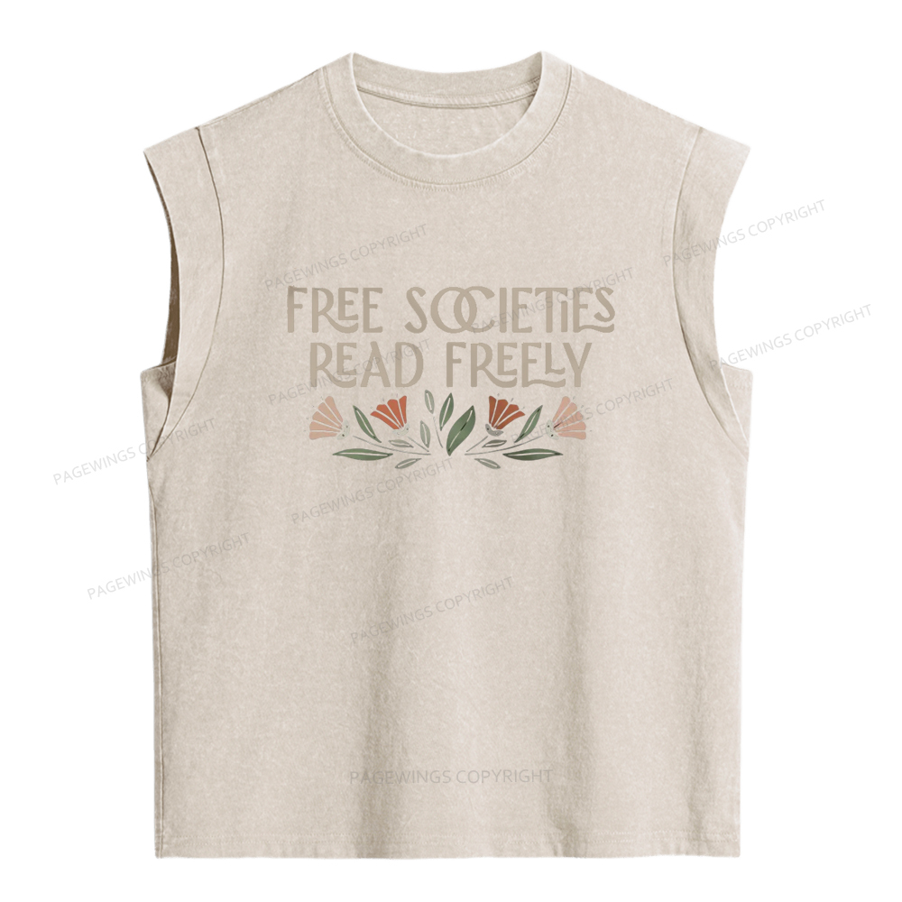 Pagewings Read Freely Women's Washed Tank Top
