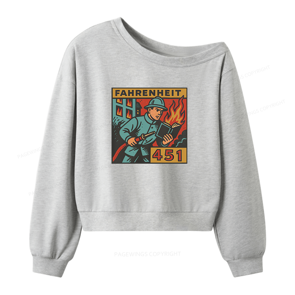 Pagewings Literature 451 Women Off Shoulder Sweatshirt