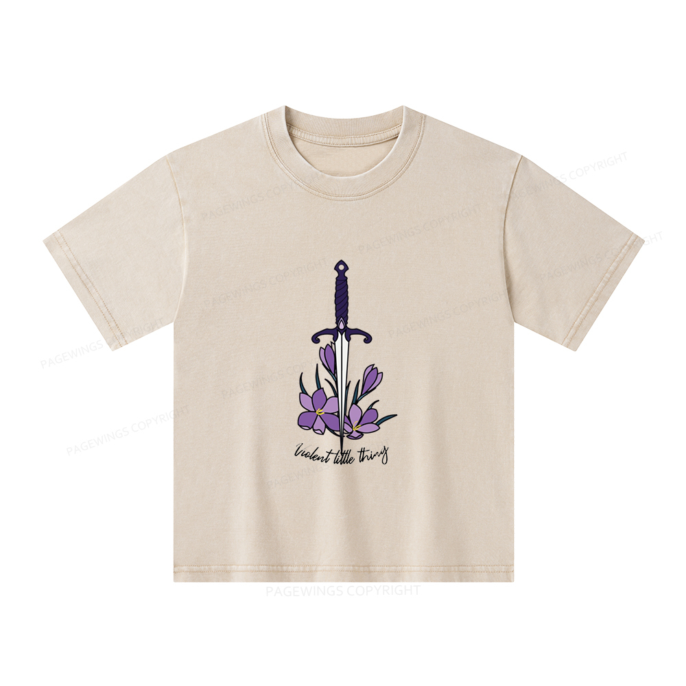 Pagewings ‘’Violent Little Thing" Fourth Wing MC Classic T-Shirt Unisex Kids Washed T-shirt